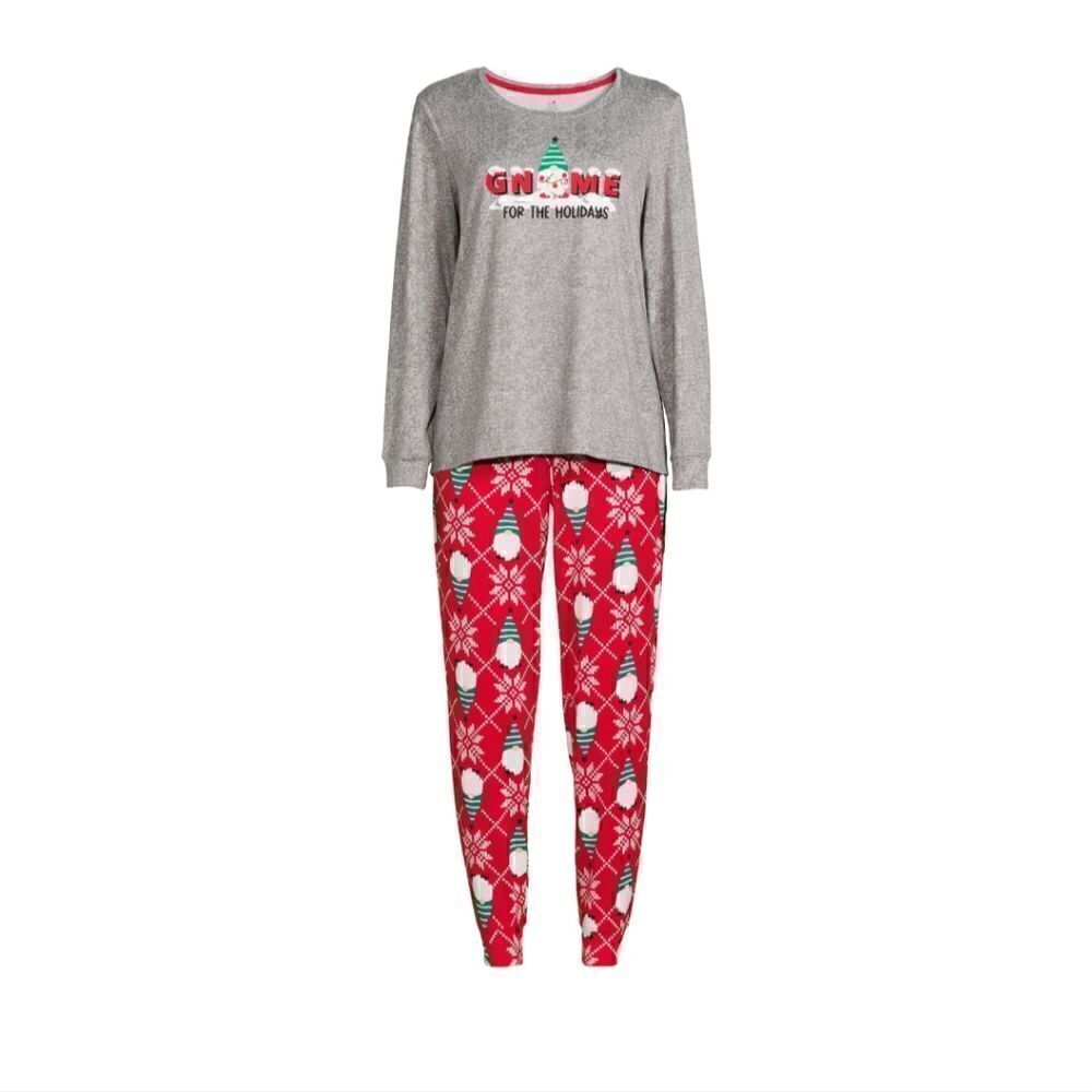 Plus Size Women's Holidays Gnome Pajama Set